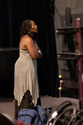 FSU School of Dance Alum Bennalldra Williams works with the cast of "Women's Resistance" during week-long residency. (Photos by Meagan Helman)