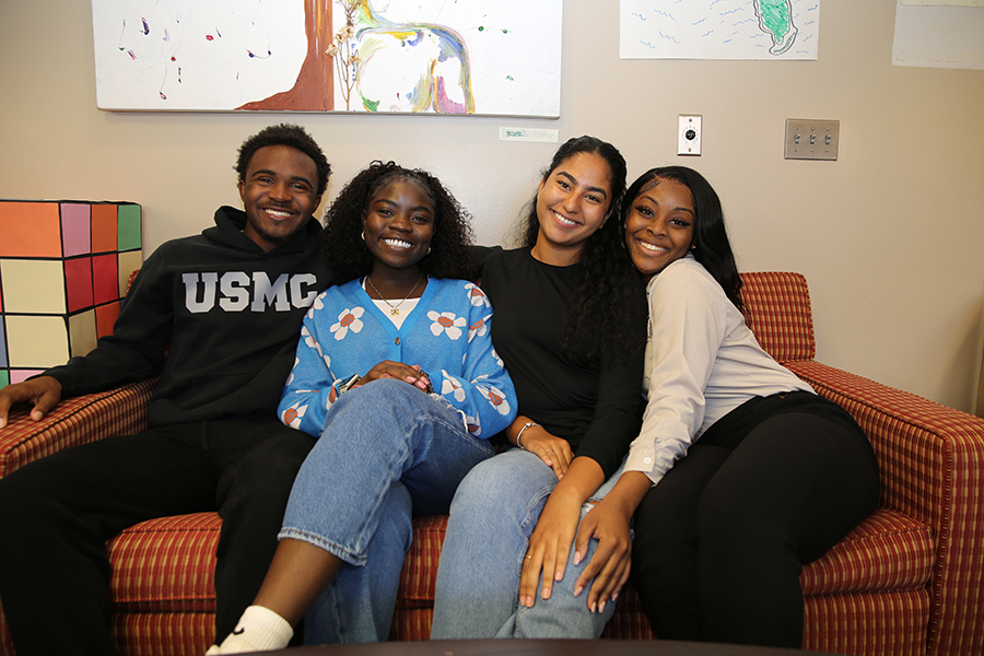 Marquis Peoples, Kephtania Jean Hilaire, Stephanie Matos and Jodane Mowatt demonstrate the collegiality of students in Florida State University’s CARE program.