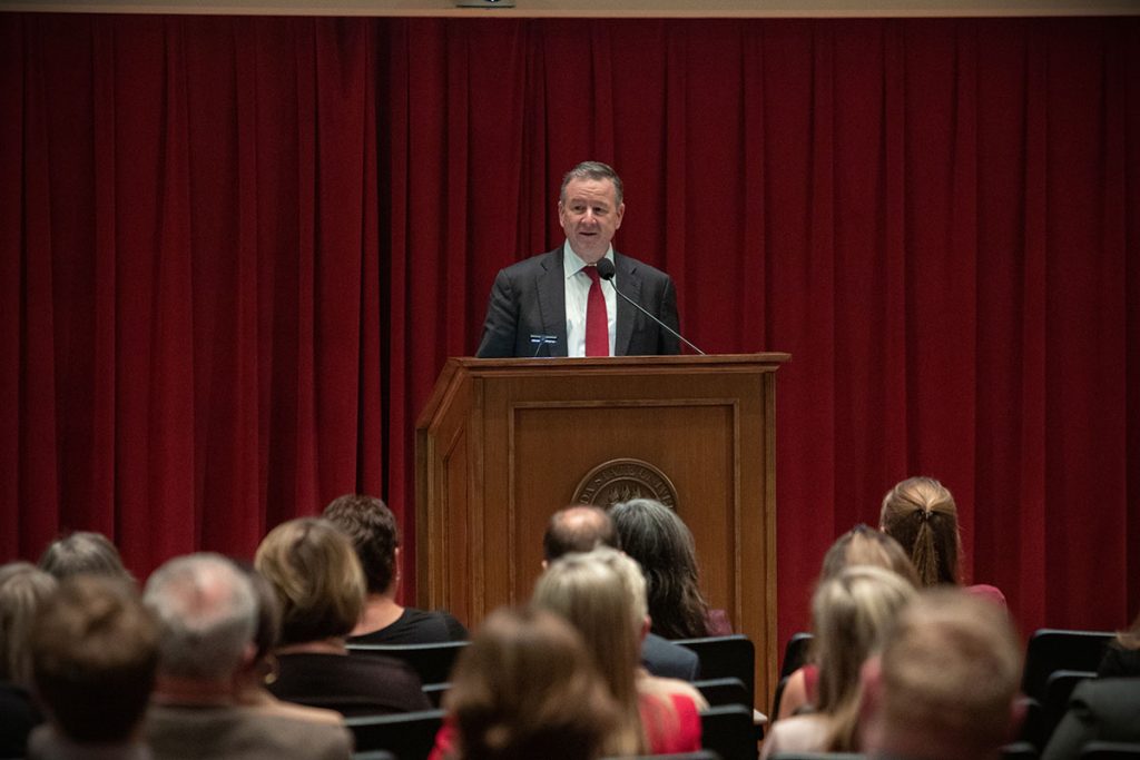 Florida State University President Richard McCullough delivers the State of the University address Wednesday, Nov. 30, 2022, at the College of Medicine. (FSU Photography Services)