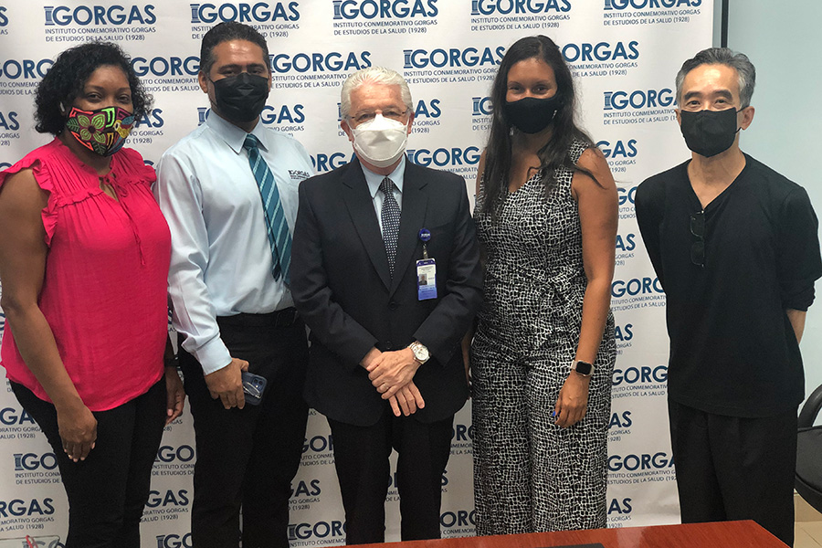 (From left to right) FSU Associate Professor Eugenia Flores Millender, ICGES Researcher Alexander Martinez, ICGES Director Dr. Juan M. Pascale, ICGES Researcher Jacqueline Taylor and FSU McKenzie Endowed Professor of Health Equity Frankie Wong. (Eugenia Millender)