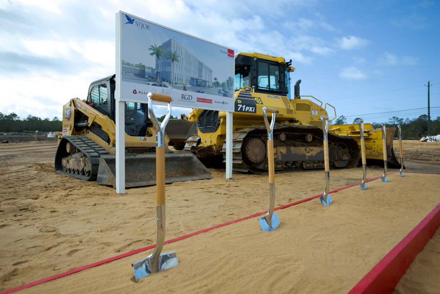 The St. Joe Company, Florida State University and Tallahassee Memorial HealthCare celebrated the construction kickoff of a health care campus in Panama City Beach Jan. 17, 2023. (Photo by Tori Schneider)