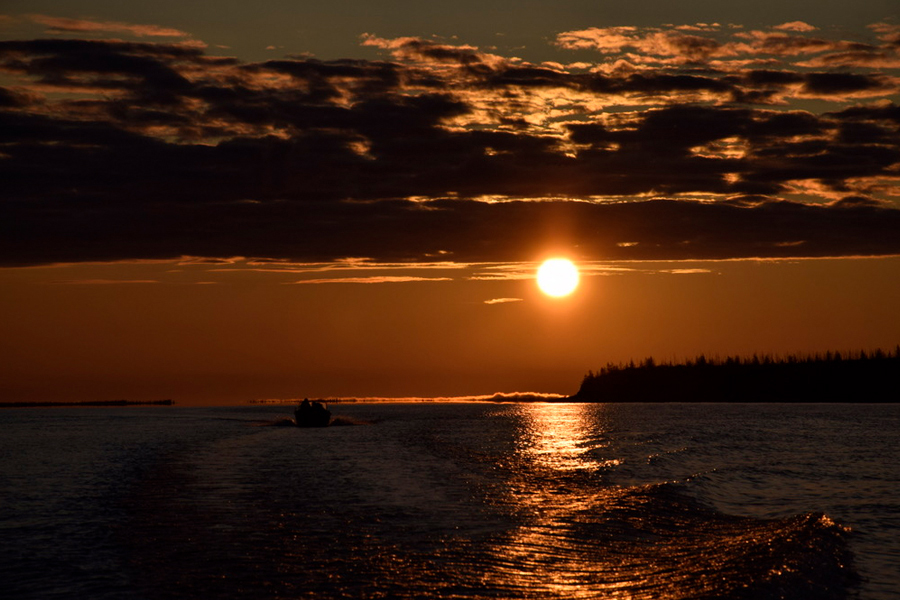 The midnight sun in the Kolyma River watershed in northeastern Siberia. (John Schade/Woodwell Climate Research Center)