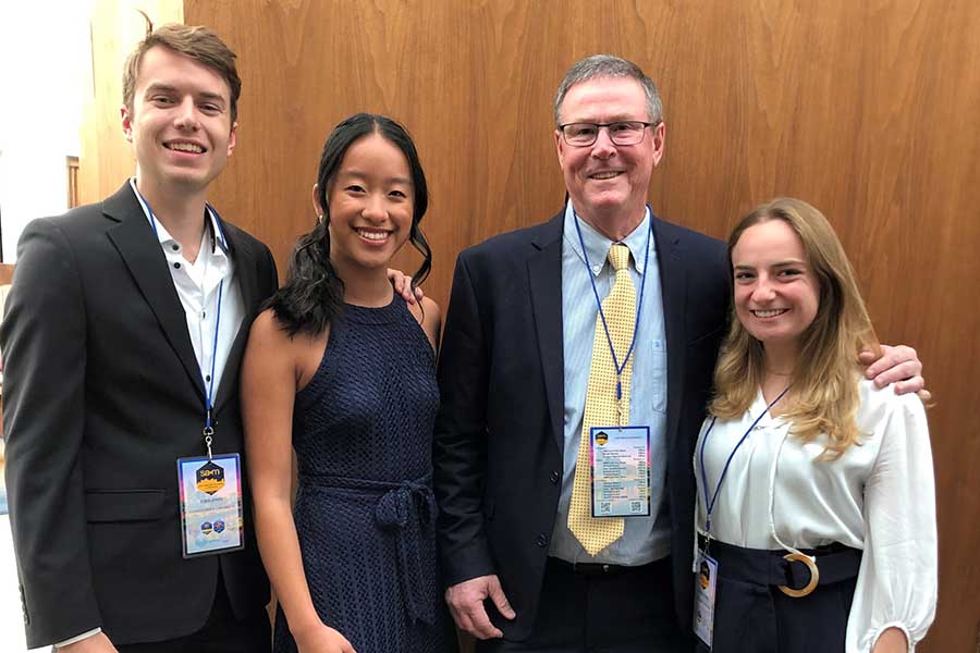 FSU's Society for the Advancement of Management's undergraduate team from left, John Jones, Kelsey Pemberton, Chapter Adviser Bob Garner, and Kaitlyn Killeen.