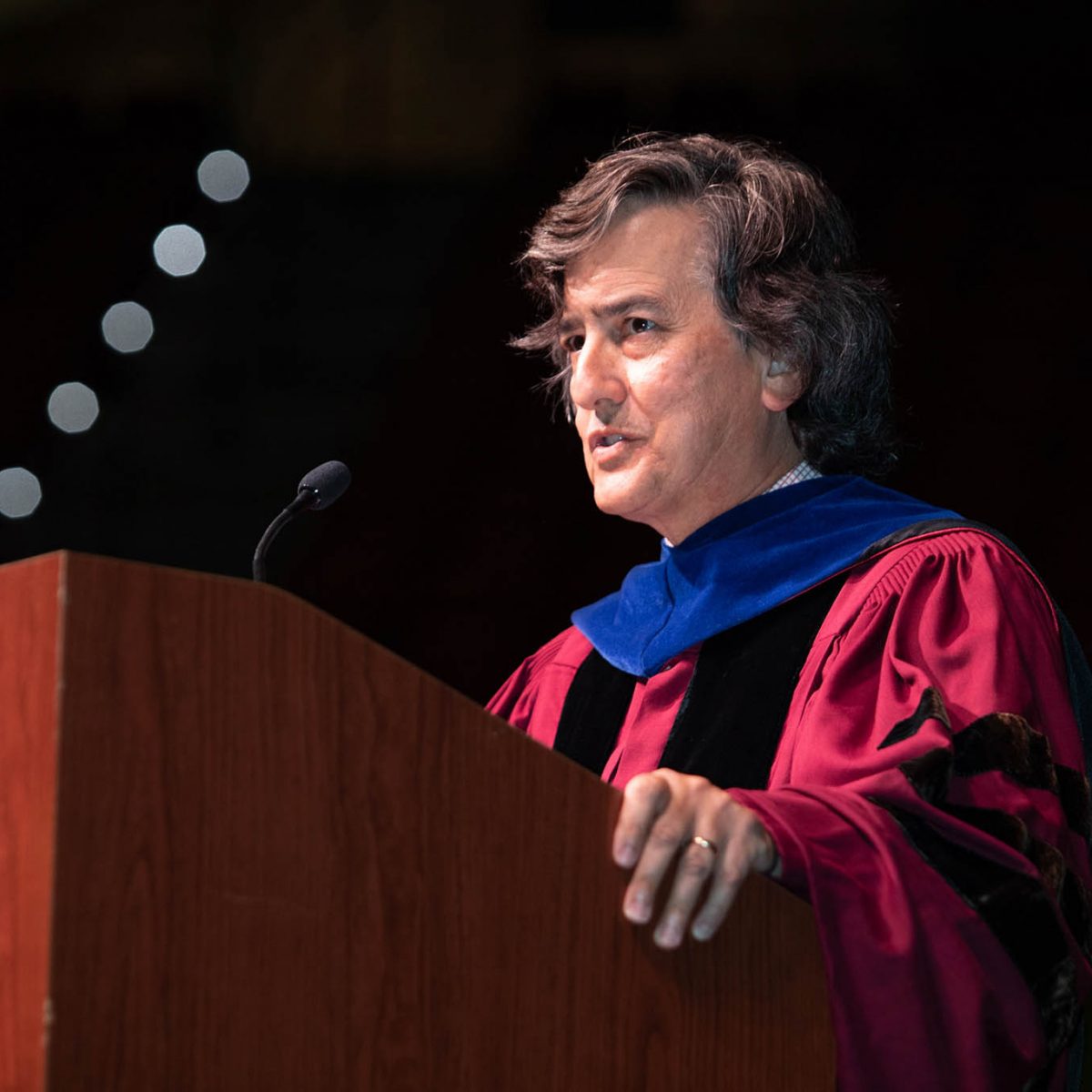 Florida State University Provost Jim Clark congratulates graduates during summer commencement Friday, Aug. 4, 2023, at the Donald L. Tucker Civic Center. (FSU Photography Services)