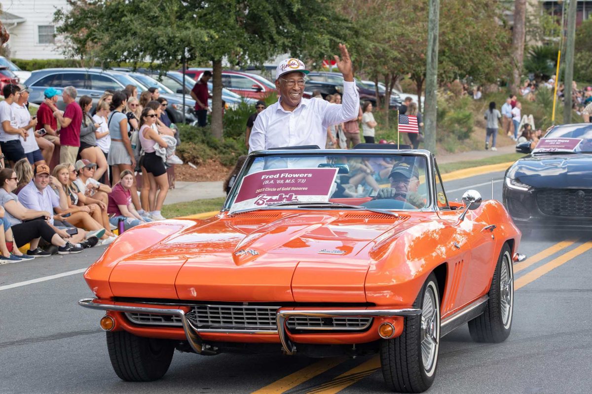 Fred Flowers in the FSU Homecoming Parade, Oct. 20, 2023. (FSU Photography Services) 