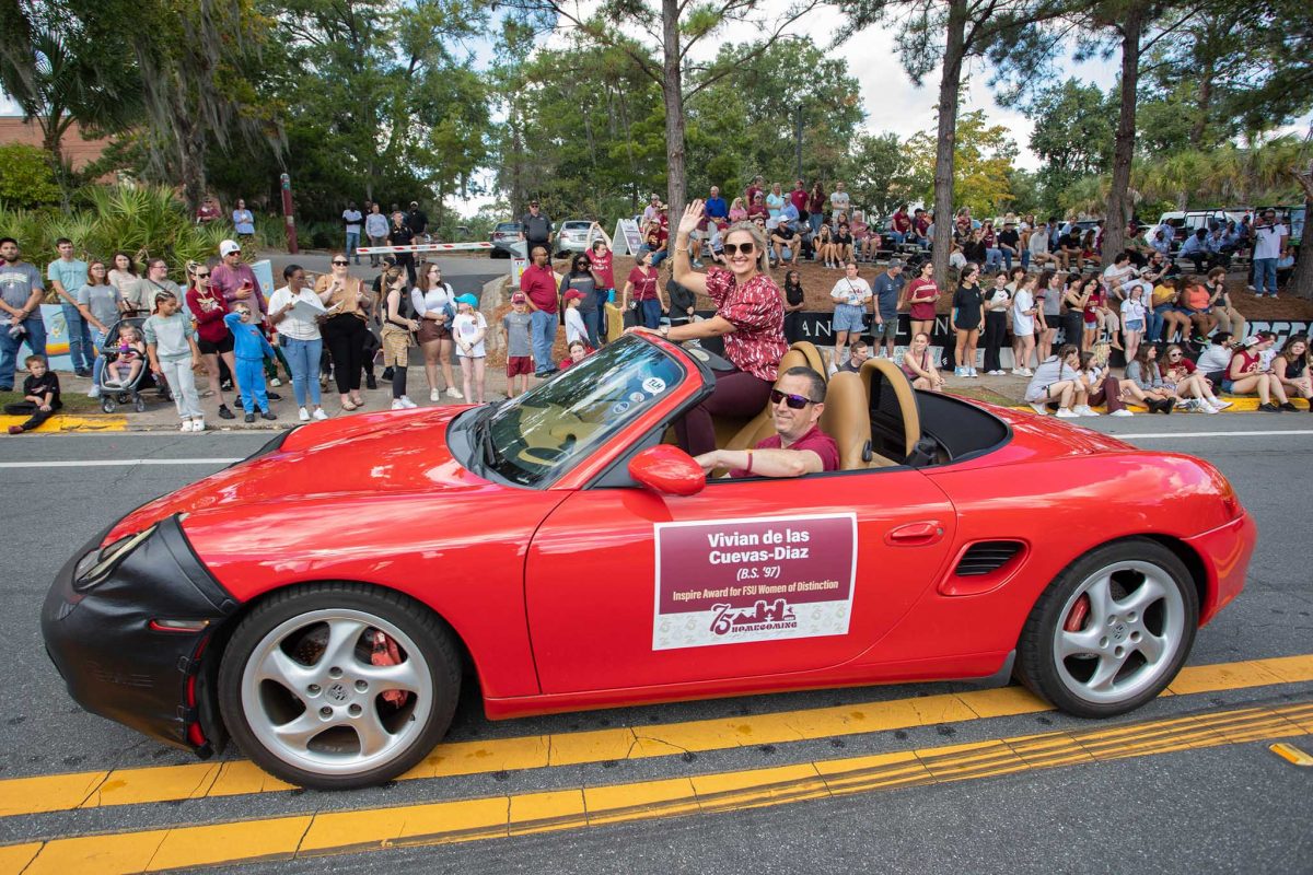 Vivian de la Cuevas-Diaz in the FSU Homecoming Parade, Oct. 20, 2023. (FSU Photography Services)