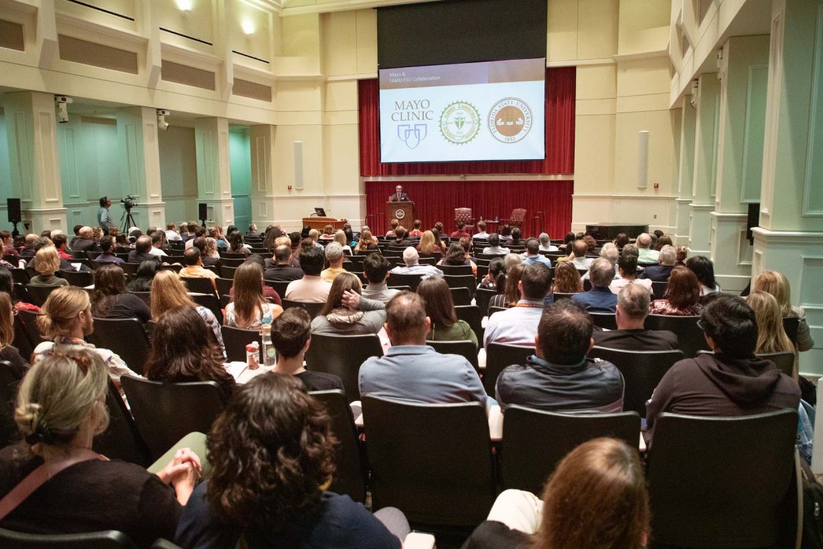 Dr. Q shared his life story and research during a presidential symposium as part of FSU Discovery Days on Monday, Oct. 2, 2023. (FSU Photography Services)