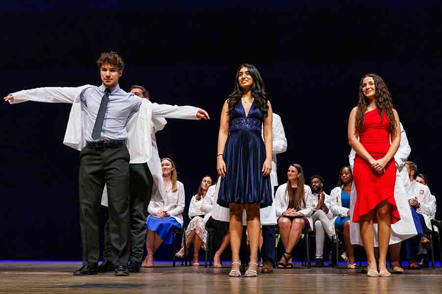 First year medical students receive their white coats as part of the traditional White Coat Ceremony.