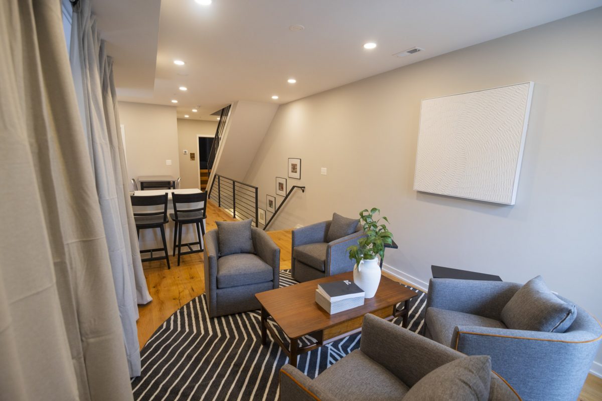 Photo of living space with couches and home decor