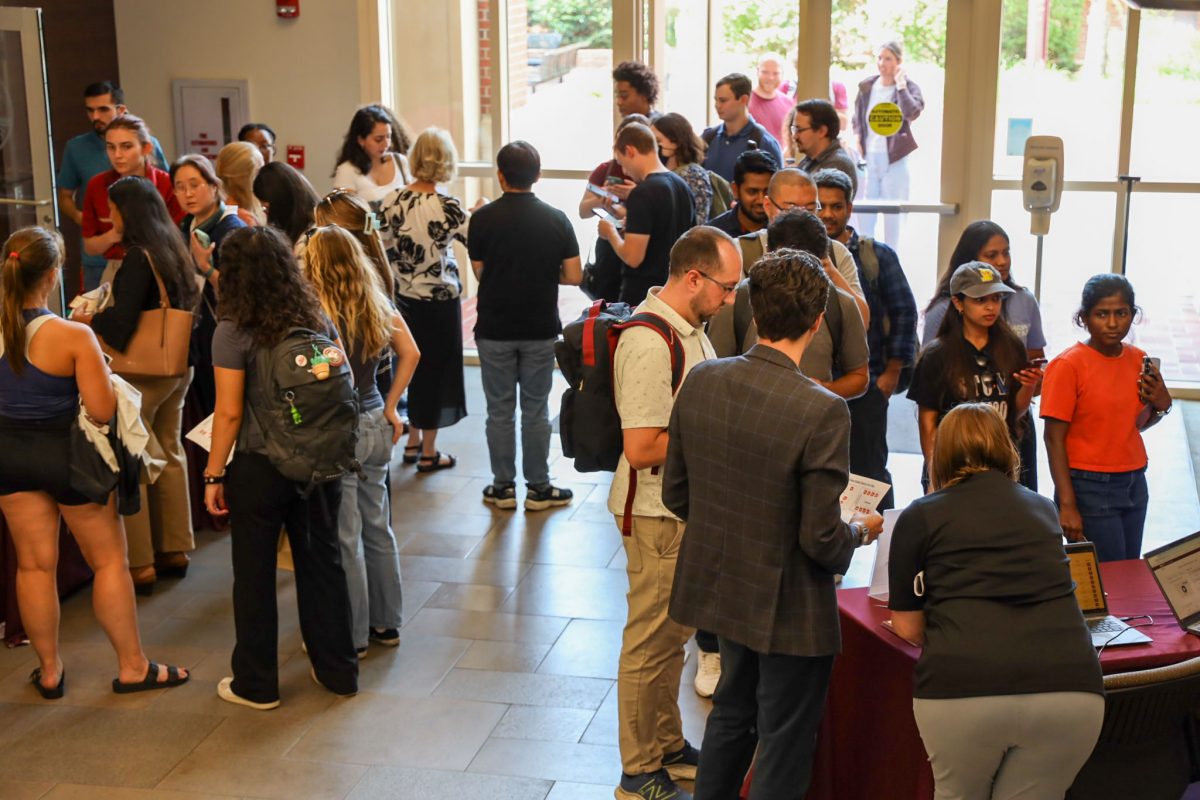 Many people mingling at an event