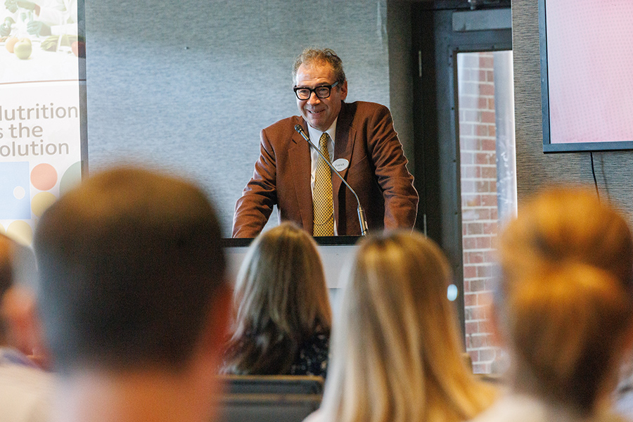 Patrick Stover, a professor in the Department of Biomedical Sciences, and ICON-Health director speaks at the center's event. (Bill Lax/FSU Marketing)