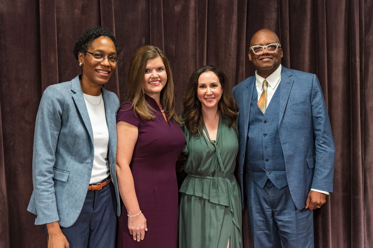 (Left to right) Amelia Parnell, Christen Givens, Amy Hecht and William Hudson Jr. (Evan Eisenstark/Division of Student Affairs)